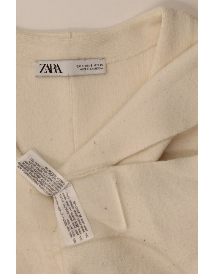 Maglione cardigan da donna Zara UK 10 piccolo in viscosa beige