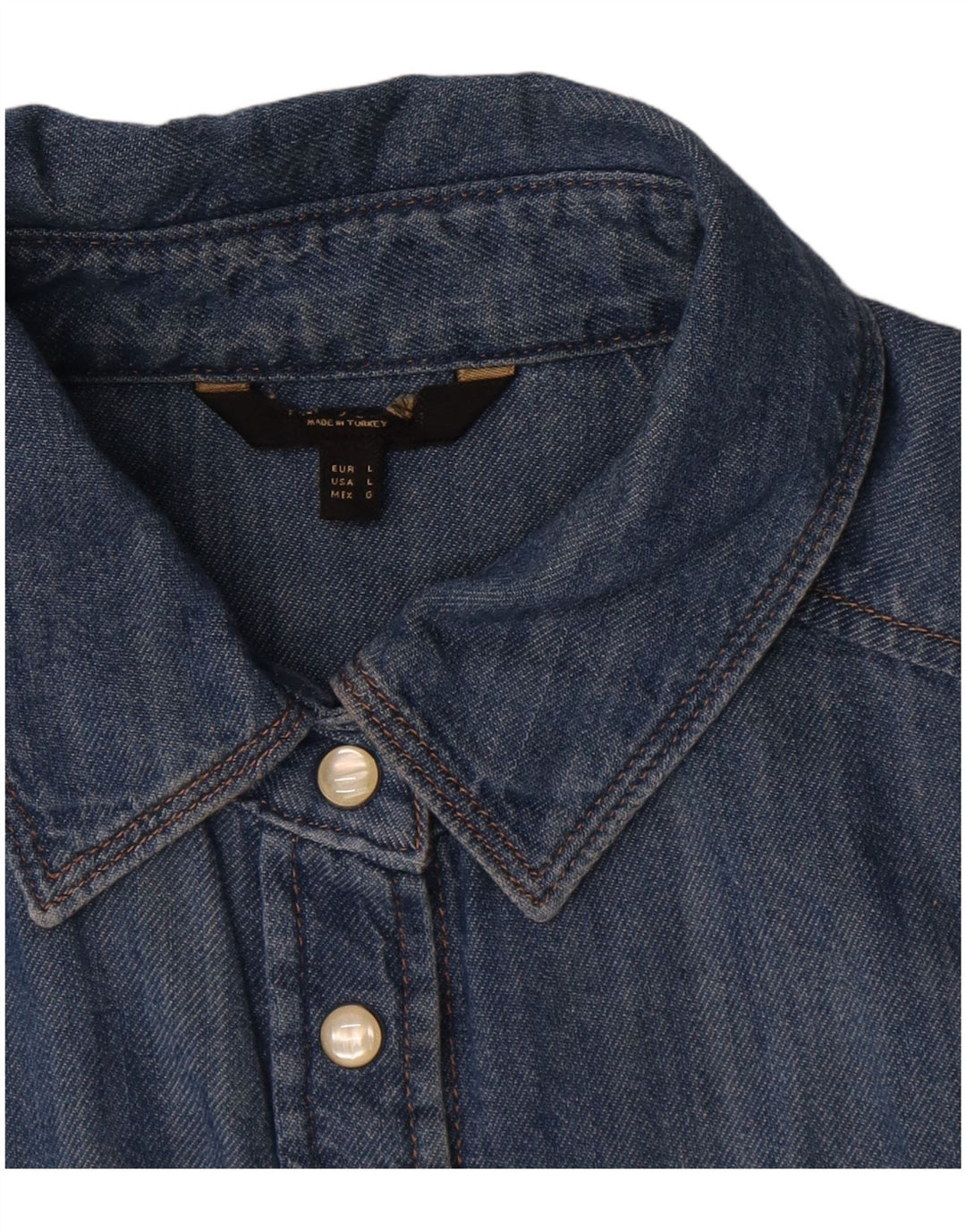 Camicia di jeans vintage da donna UK 16 grande blu