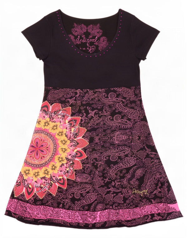 Desigual Abito da donna a linea A con grafica UK 12 Paisley viola medio
