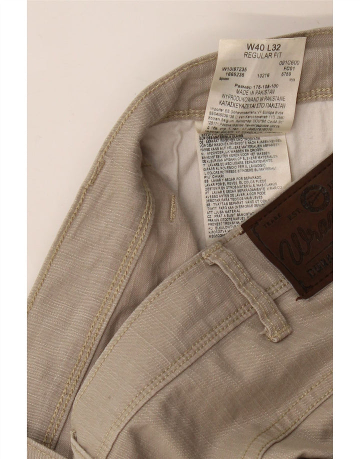 Pantaloni casual dritti da uomo vestibilità regolare WRANGLER W40 L32 cotone beige