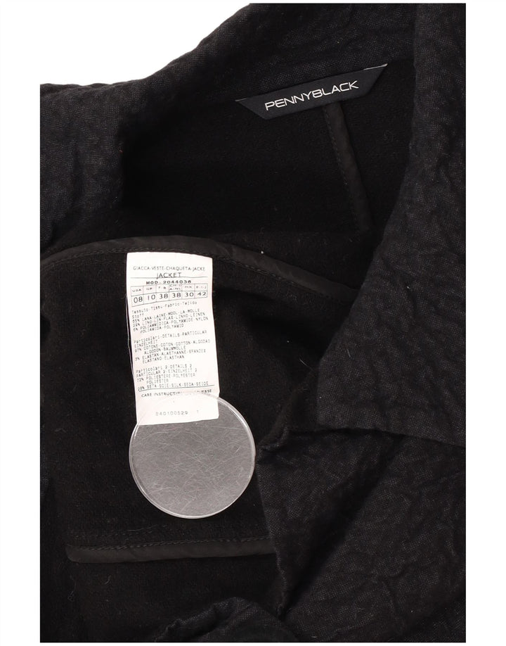 Giacca blazer a 2 bottoni da donna Penny Black UK 10 piccola lana nera