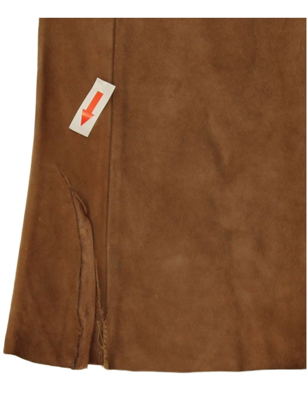 Pantaloni vintage da donna in pelle scamosciata svasata W26 L26 Beige