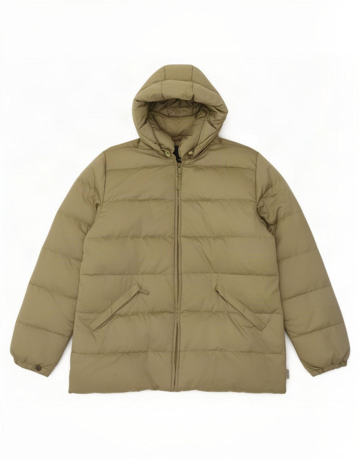 Giacca imbottita con cappuccio da donna Moncler taglia 3 medio poliestere kaki