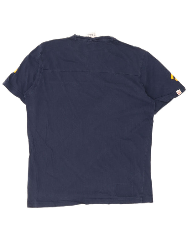 T-shirt da uomo Adidas Top media in cotone blu navy