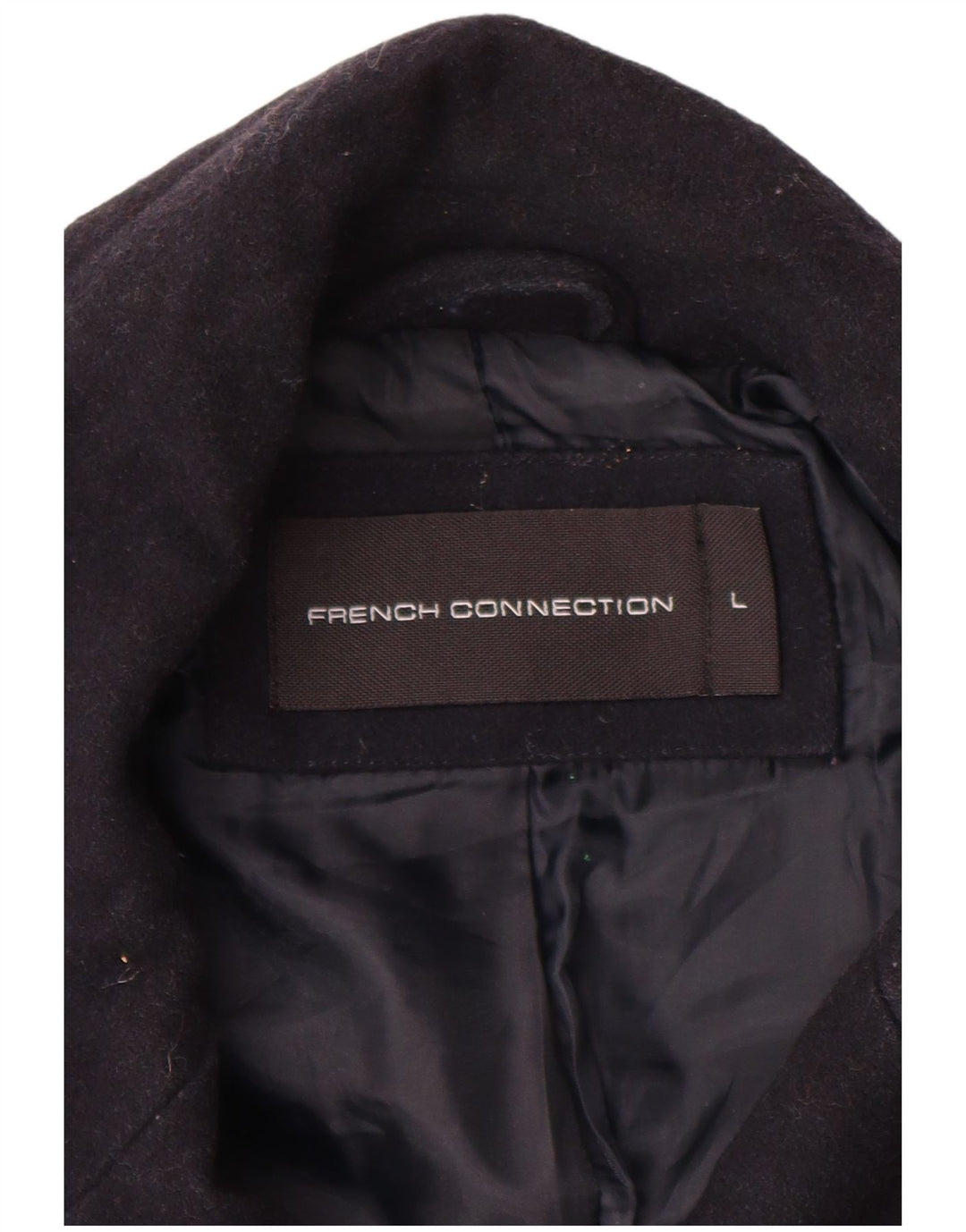 FRENCH CONNECTION Cappotto doppiopetto da uomo UK 40 Large Blu Navy