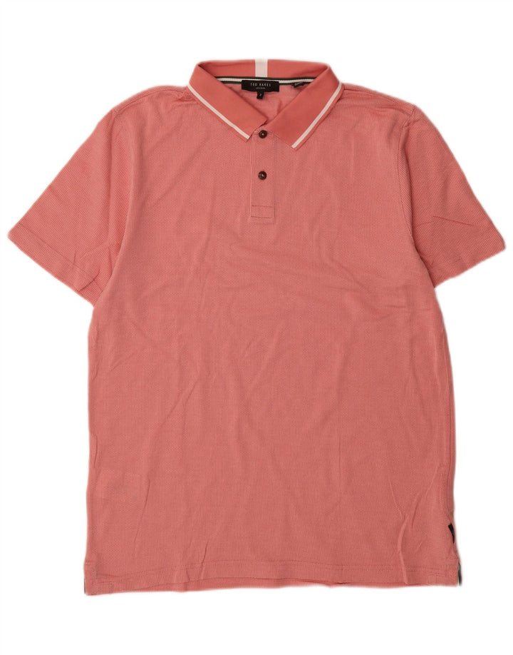 Polo da uomo Ted Baker taglia 2 piccola in cotone rosa