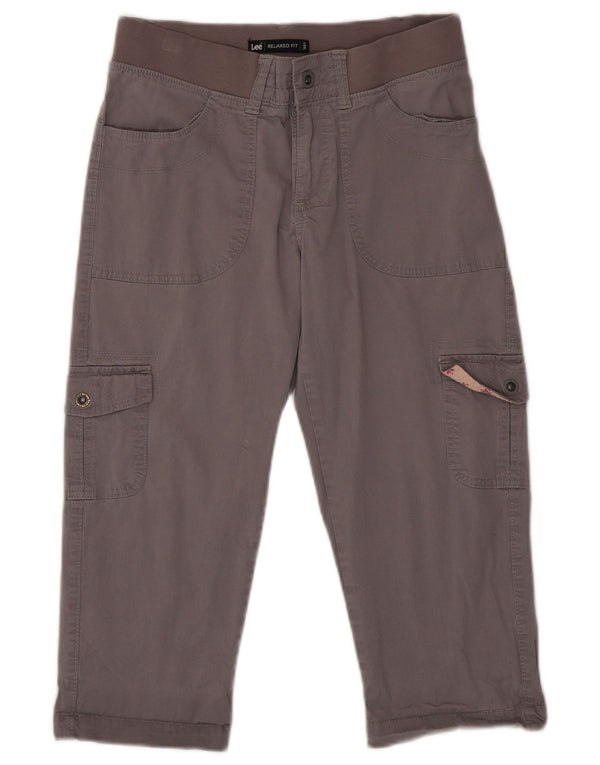 Pantaloni cargo Capri da donna con vestibilità rilassata Lee US 6 Medium W28 L20 Cotone grigio
