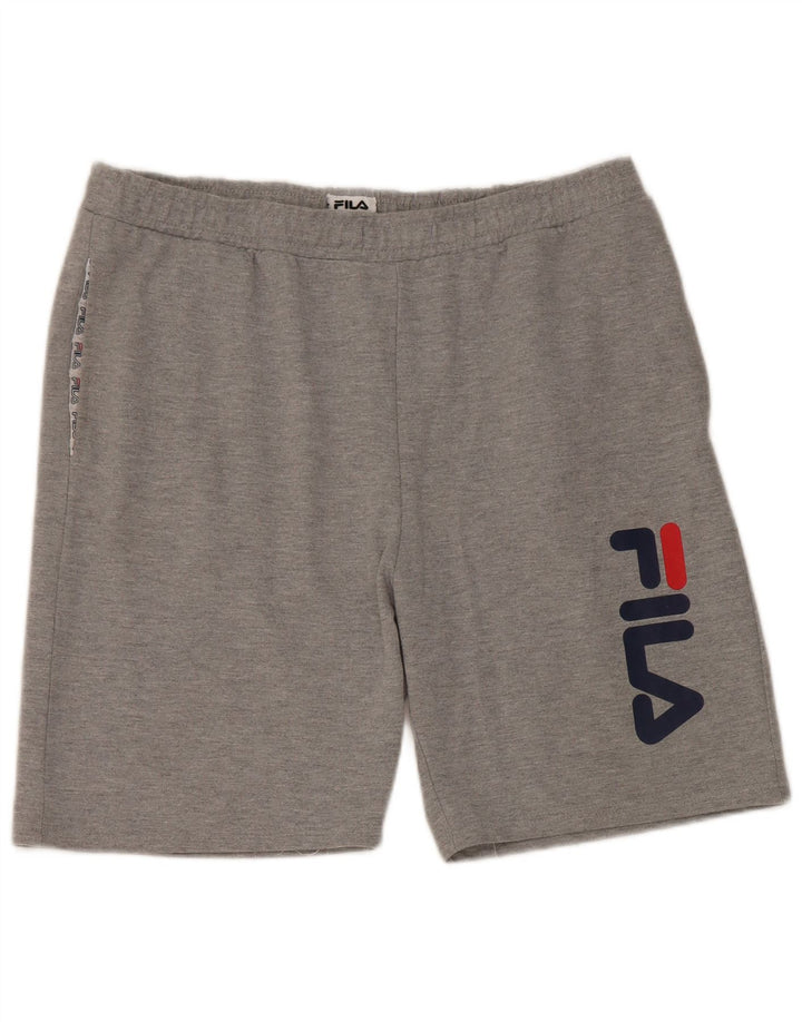 Pantaloncini sportivi grafici da uomo Fila grandi in cotone grigio