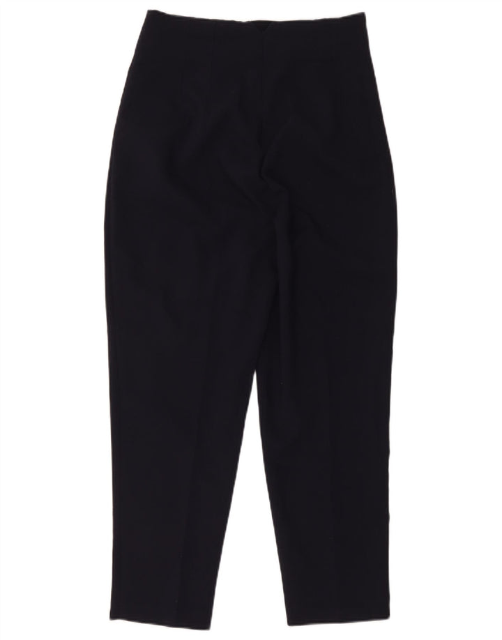 Pantaloni da abito affusolati corti da donna Zara medi W28 L26 poliestere blu navy