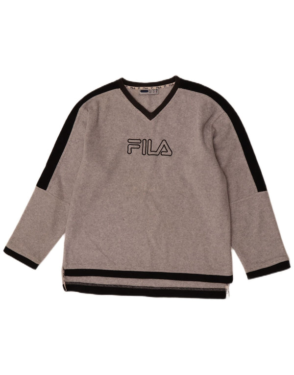 Maglione in pile grafico da ragazzo Fila 15-16 anni XL Poliestere color block grigio