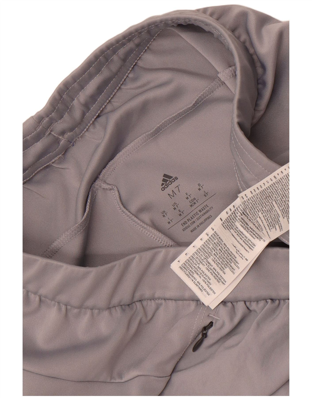 Pantaloncini sportivi Adidas da uomo in poliestere grigio medio