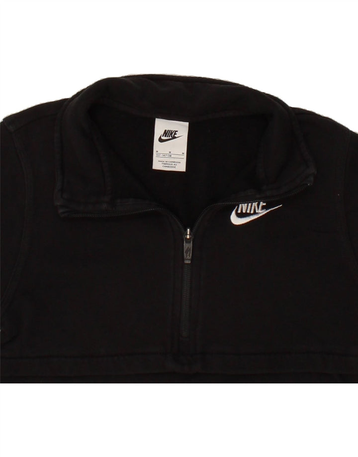 NIKE Boys Zip Neck Sweatshirt Jumper 10-11 Years Medium Black Vintage Nike and Second-Hand Nike from Messina Hembry 