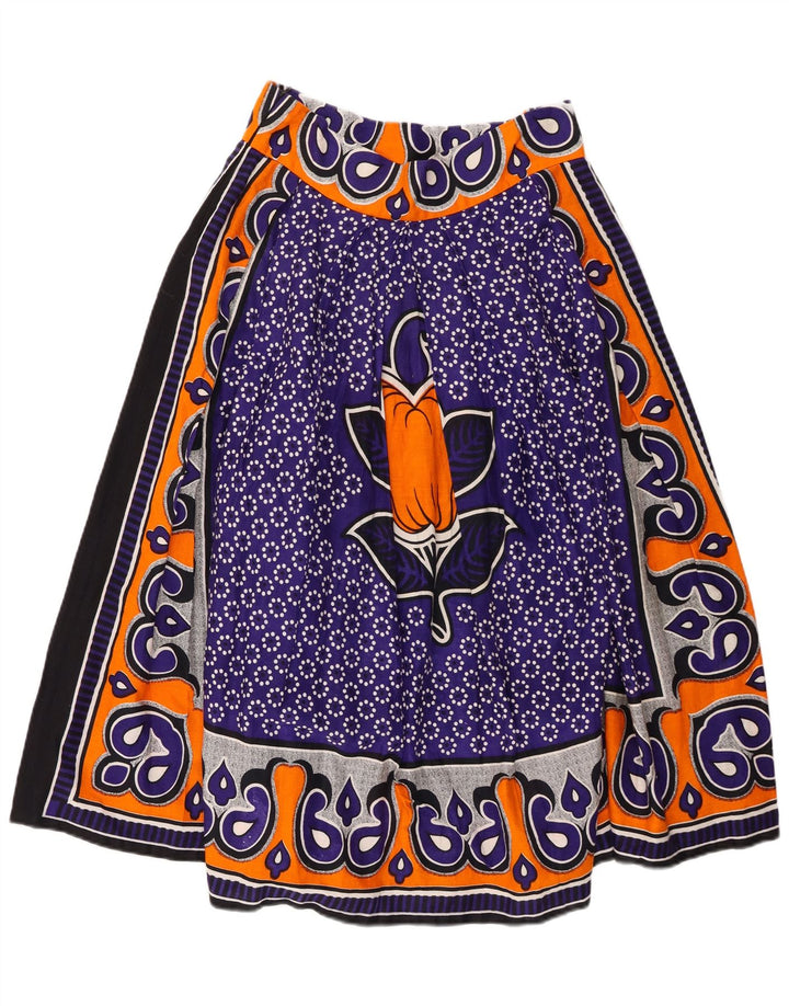 Gonna a trapezio con grafica vintage da donna W28 floreale viola medio