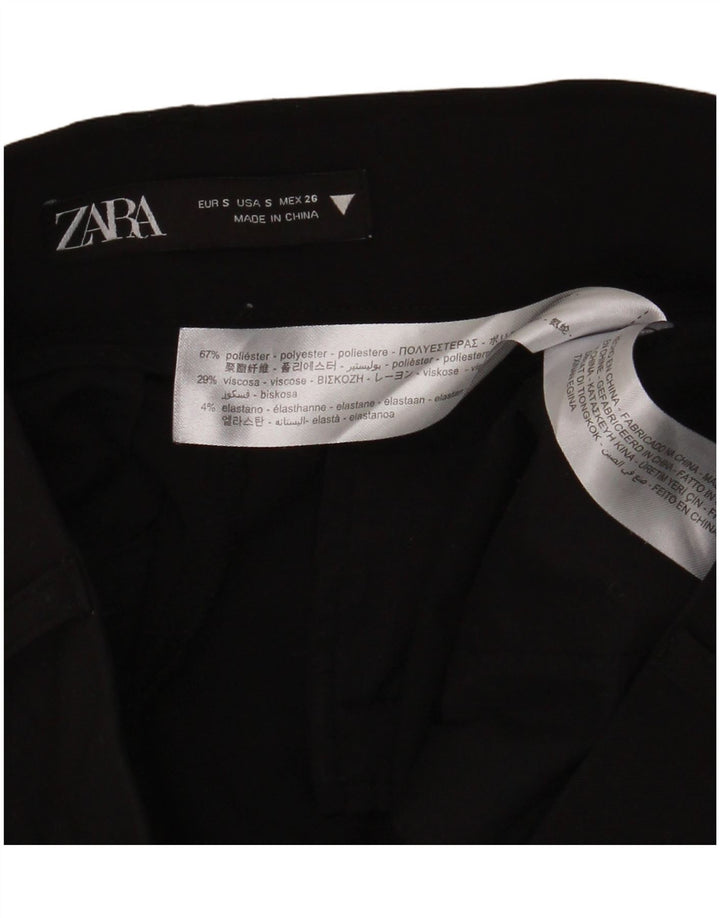 Pantaloni caldi a vita alta da donna Zara piccoli W26 poliestere nero