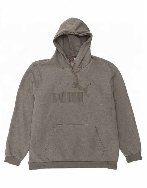 Felpa con cappuccio grafica da uomo Puma XL in cotone grigio