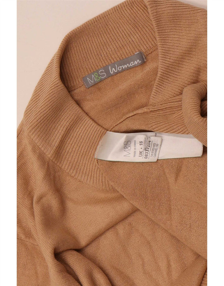 Maglione maglione a collo alto da donna Marks & Spencer UK 16 grande marrone