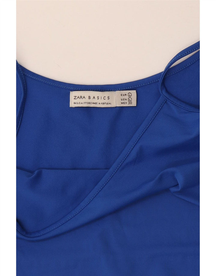 Top corto con canottiera corta da donna Zara UK 14 grande blu
