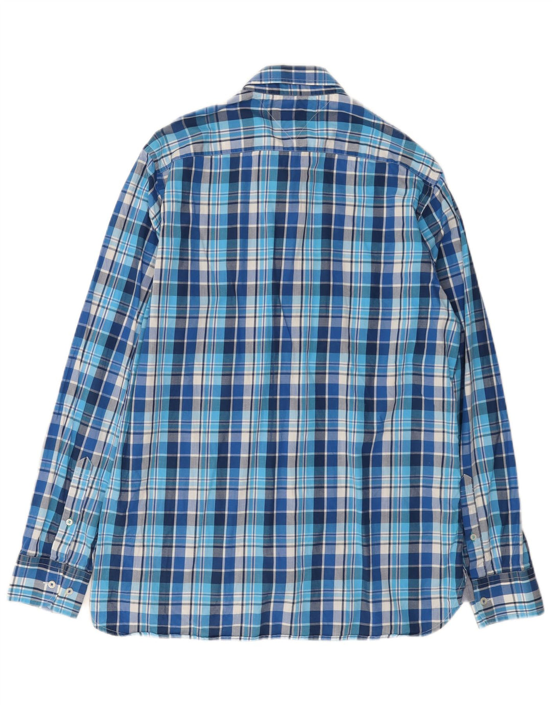 Camicia da uomo su misura Tommy Hilfiger in cotone a quadri blu medio