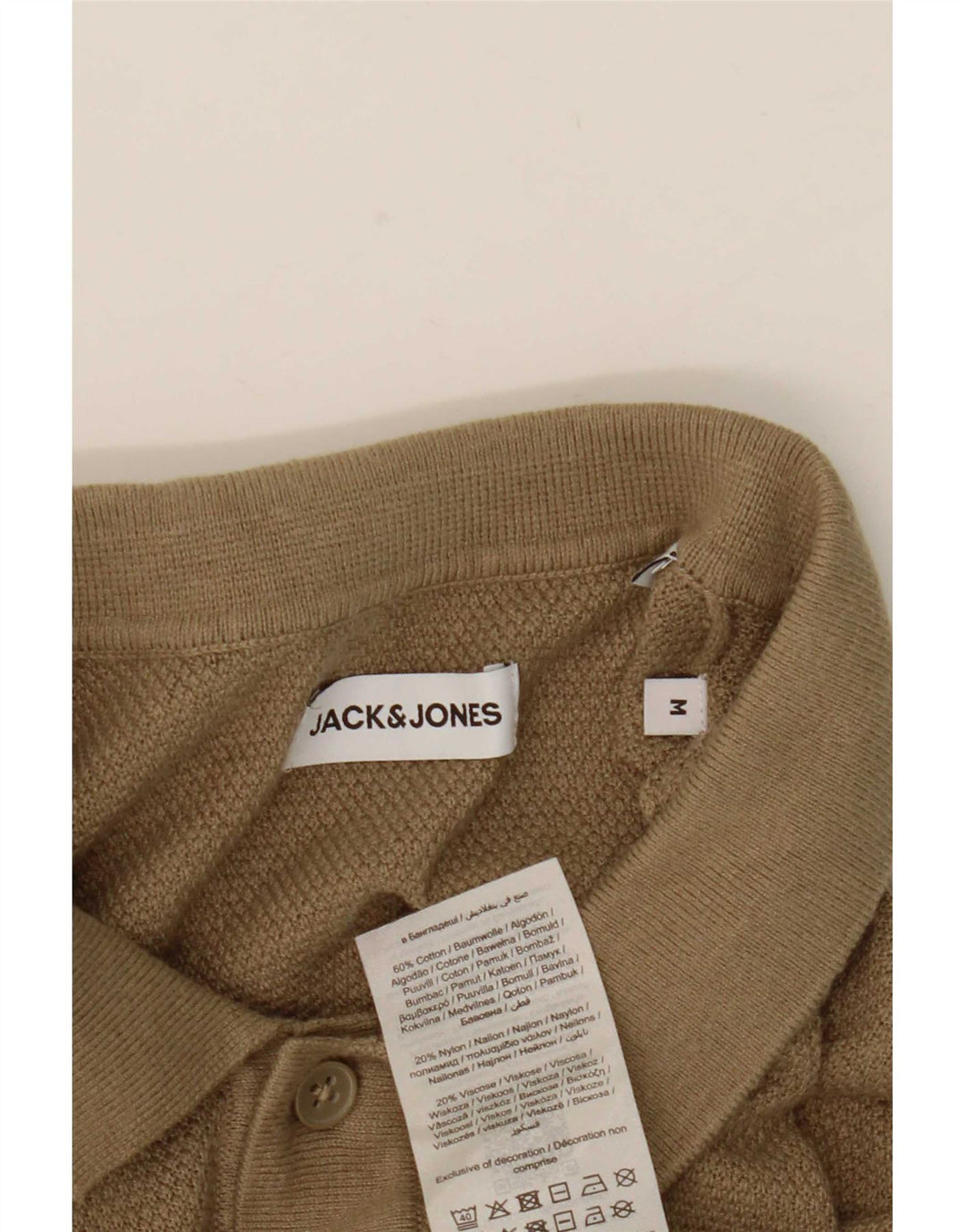 Camicia a maniche corte da uomo Jack & Jones in cotone beige medio