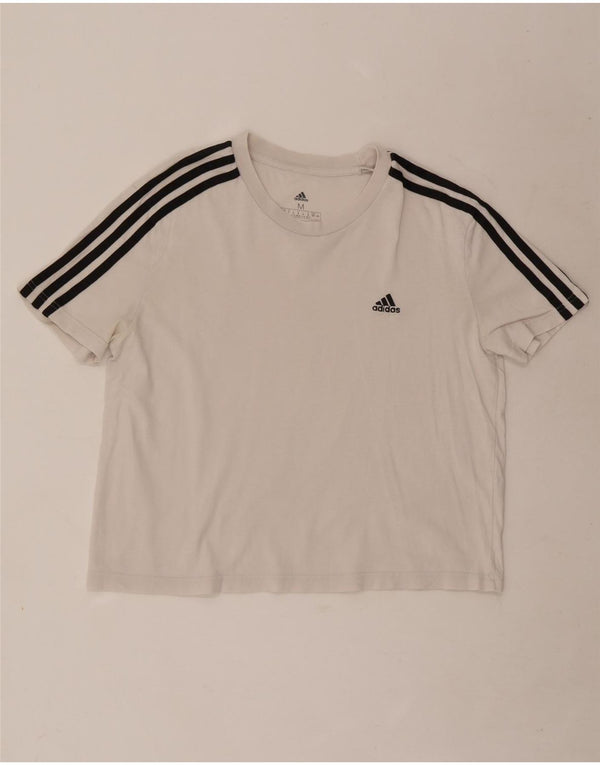 T-shirt corta da donna Adidas UK 12/14 medio bianco