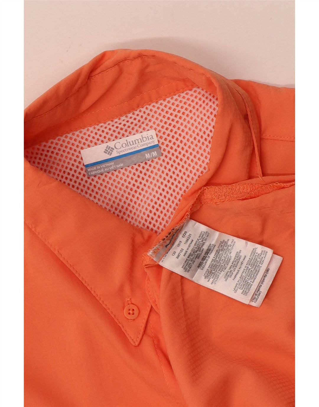 Camicia da uomo Columbia in poliestere arancione medio
