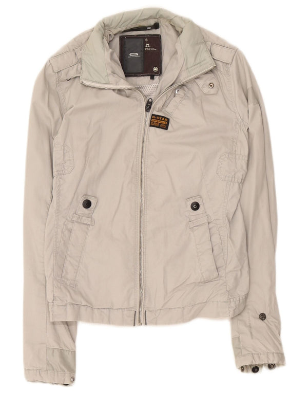 G-Star Womens Military Jacket UK 10 Small Grey Cotton