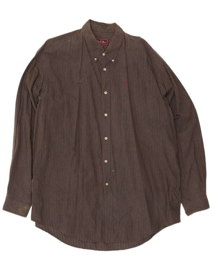 Camicia da uomo Marlboro Classics 3XL Cotone gessato grigio