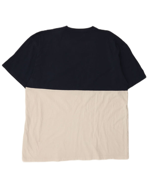 T-shirt grafica da uomo con vestibilità classica Vans 2XL in cotone color block blu