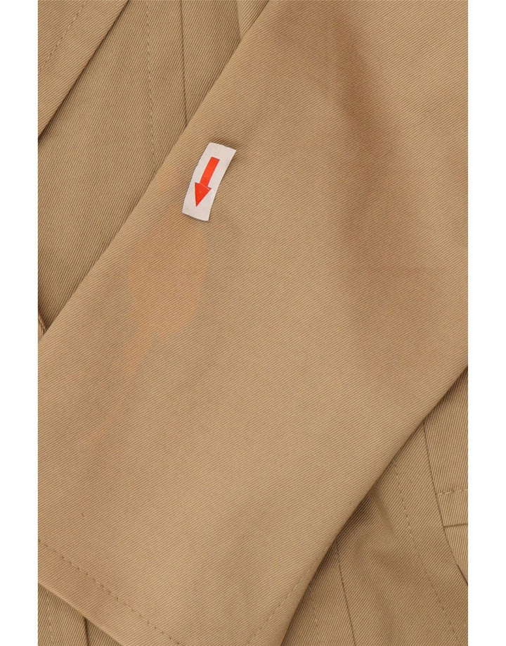 Giacca blazer a 3 bottoni da donna Hugo Boss UK 10 piccola classica in cotone beige