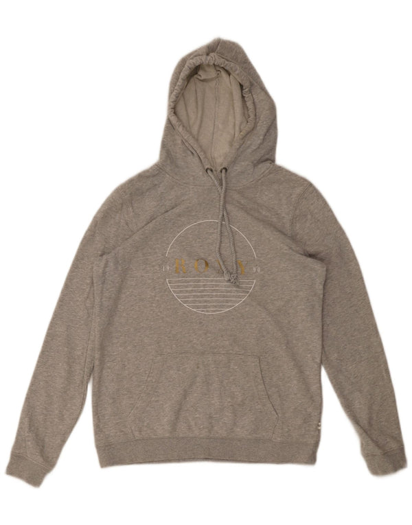 Maglione con cappuccio grafico da donna Roxy UK 10 piccolo cotone grigio