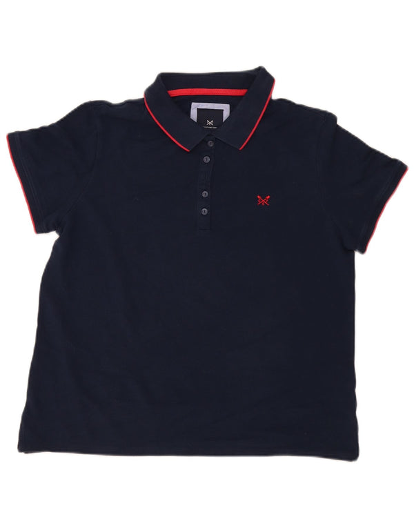 Crew Clothing Polo da donna UK 14 Large in cotone blu navy