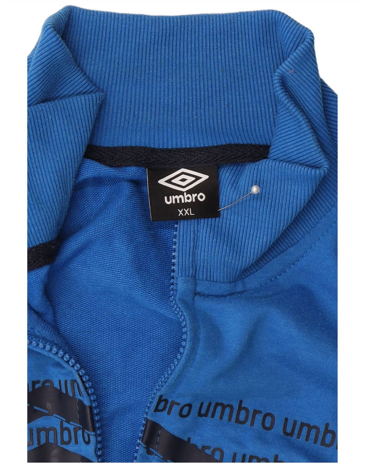 Giacca da ginnastica grafica da uomo Umbro 2XL in cotone color block blu