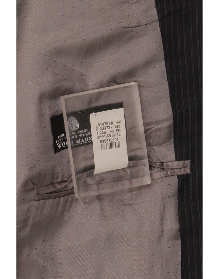 Giacca blazer lunga da uomo Calvin Klein UK 44 2XL Lana nuova gessata nera