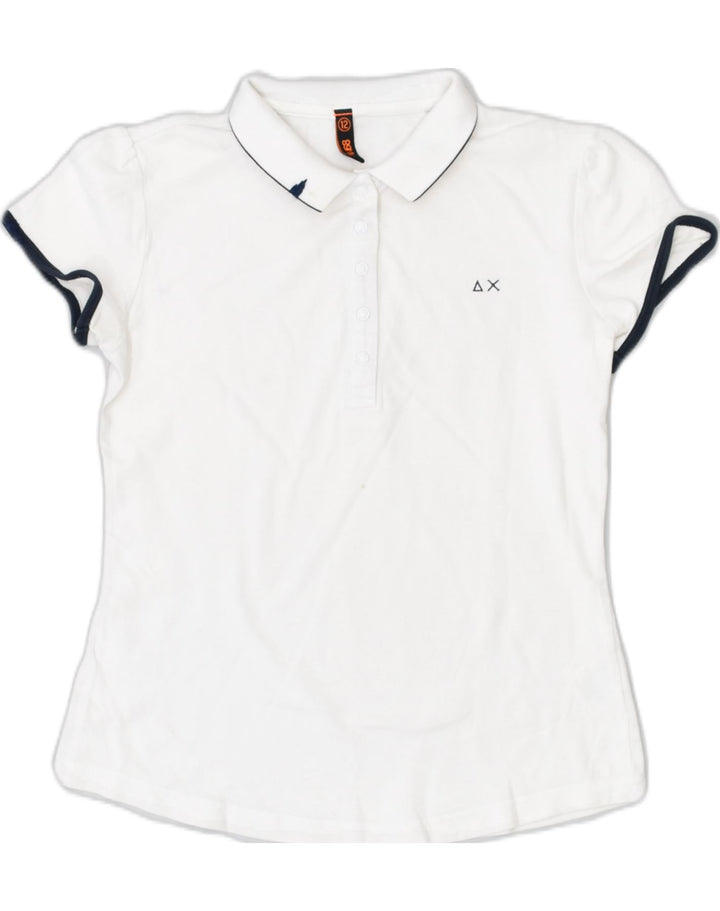 SUN68 Girls Polo Shirt 11-12 Years White Cotton | Vintage | Thrift | Second-Hand | Used Clothing | Messina Hembry 