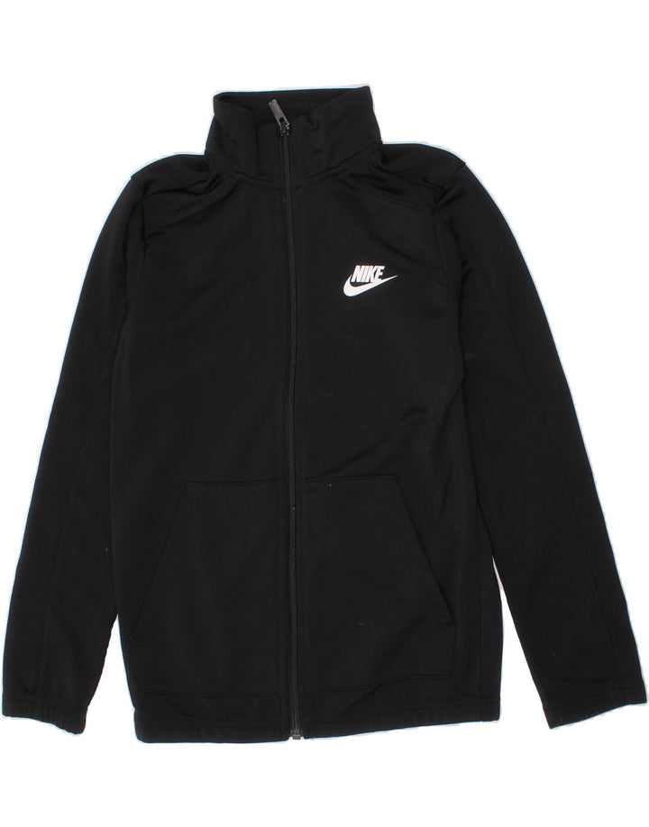 NIKE Girls Tracksuit Top Jacket 8-9 Years Small  Black Polyester Vintage Nike and Second-Hand Nike from Messina Hembry 
