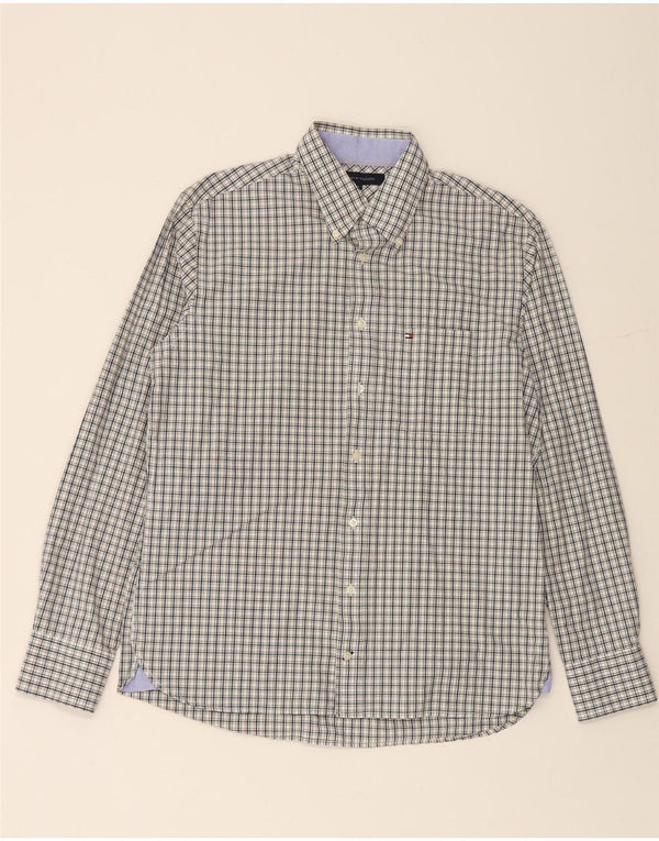 TOMMY HILFIGER Camicia da uomo in cotone a quadri grigio medio