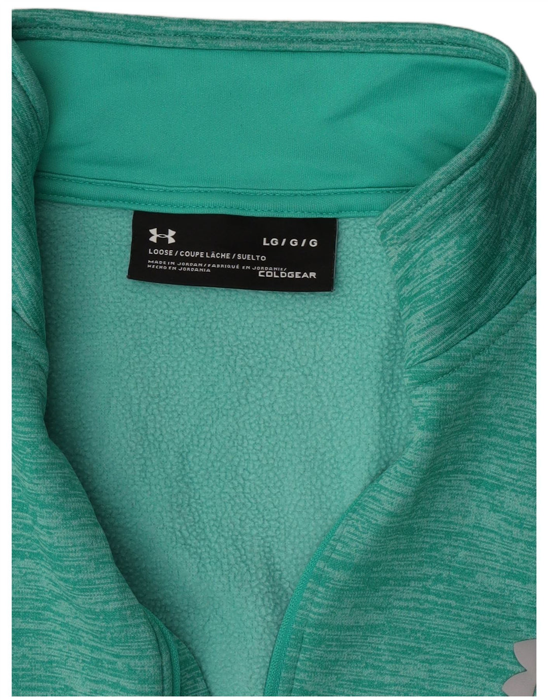 Felpa da uomo Under Armour con collo con zip, maglione grande, turchese screziato