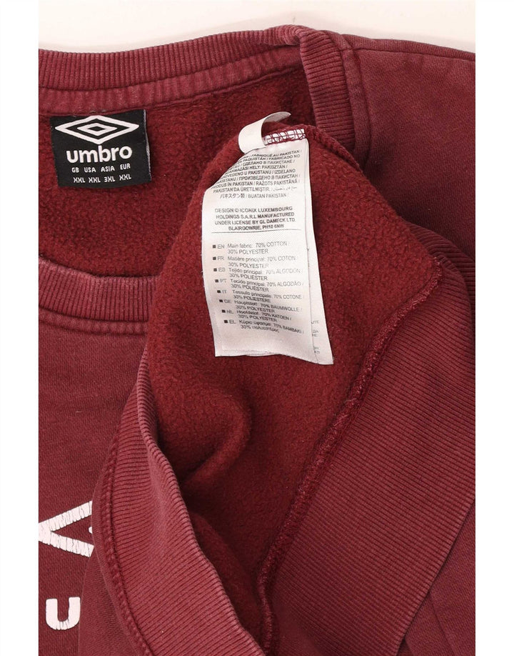Felpa grafica da uomo Umbro Maglione 2XL Cotone bordeaux