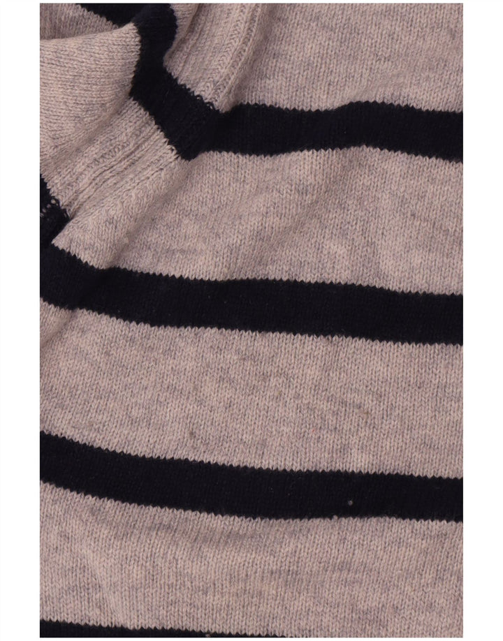 Maglione maglione girocollo da donna Marks & Spencer UK 16 grandi righe grigie