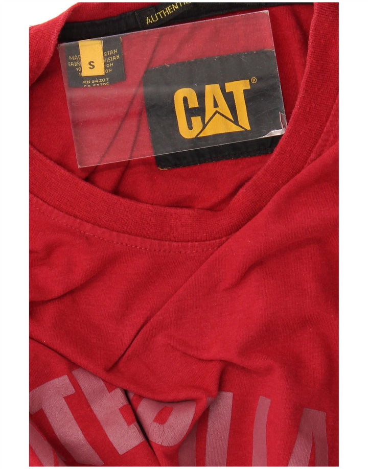 T-shirt grafica da uomo CAT Top piccola in cotone rosso