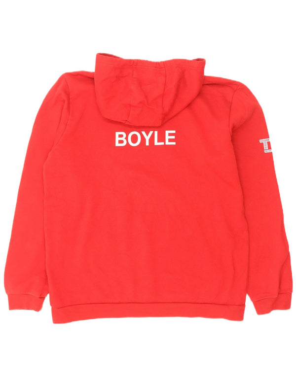 Felpa con cappuccio grafica Adidas London Hockey da uomo, grande, in cotone rosso