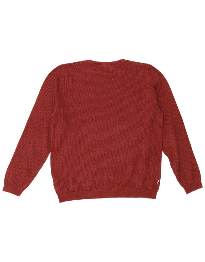 Maglione maglione girocollo da uomo Fila grande in cotone bordeaux