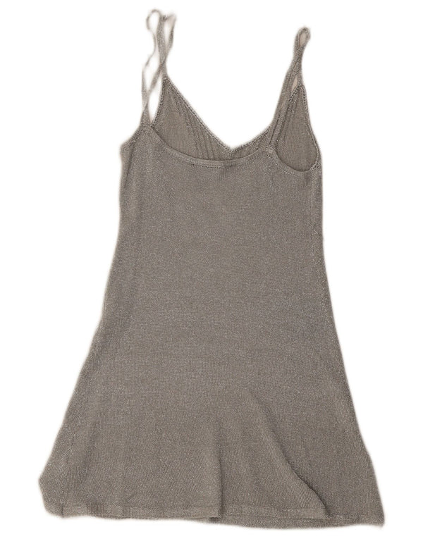 Abito sottoveste da donna Topshop UK 8 piccolo in viscosa argento