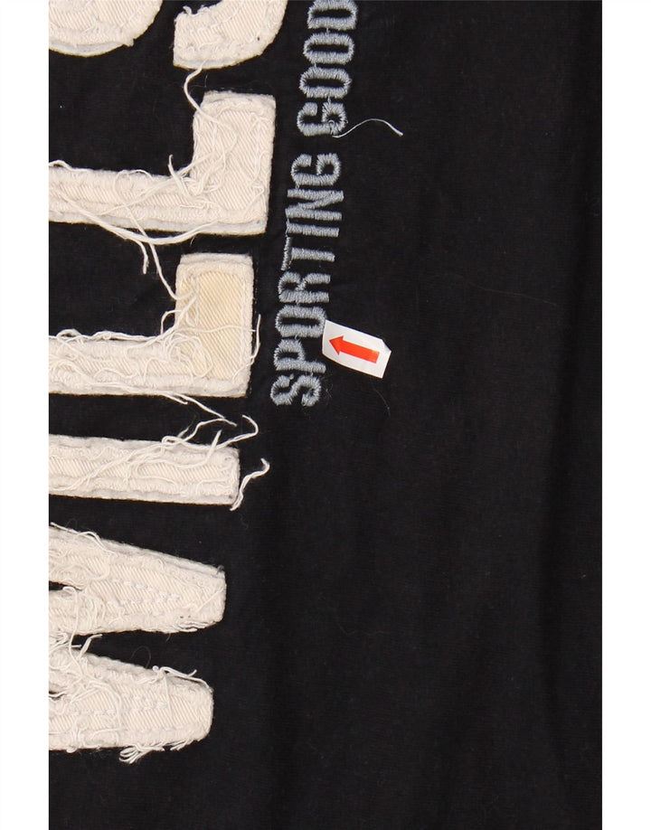 JACK WILLS T-shirt grafica da uomo Top in cotone nero medio