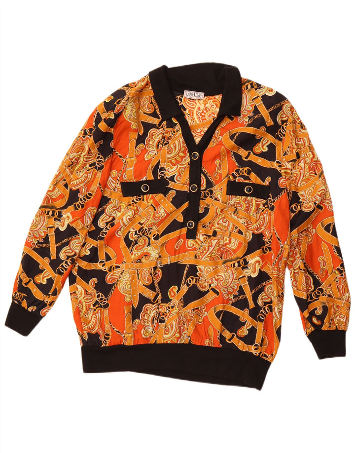 Camicetta pullover da donna con motivo astratto VINTAGE IT 50 XL Arancione