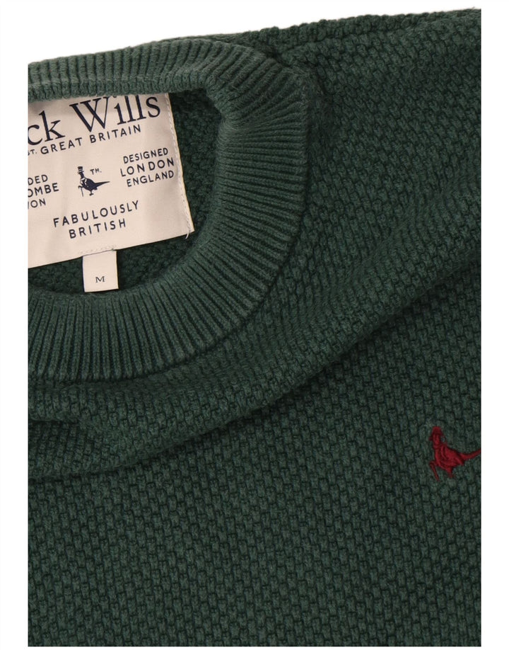 Maglione maglione girocollo da uomo Jack Wills in cotone verde medio