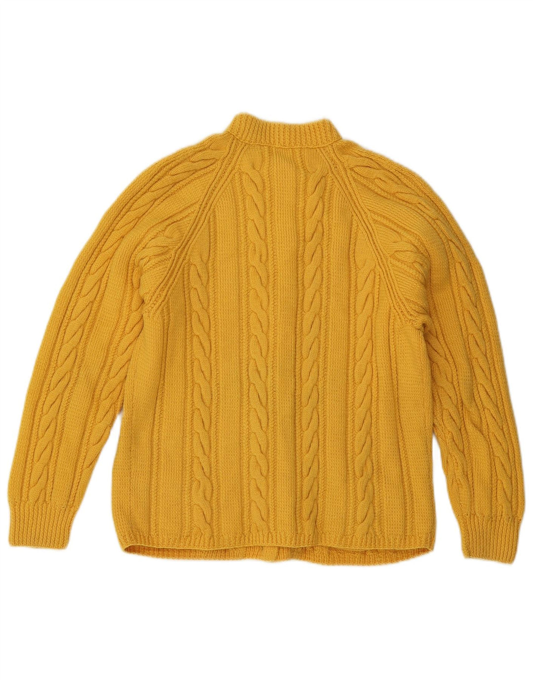 Maglione cardigan da donna vintage UK 14 giallo medio