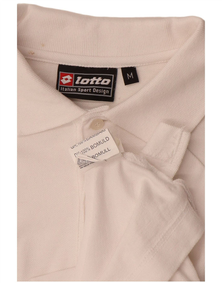 Polo da uomo a maniche lunghe LOTTO in cotone bianco medio