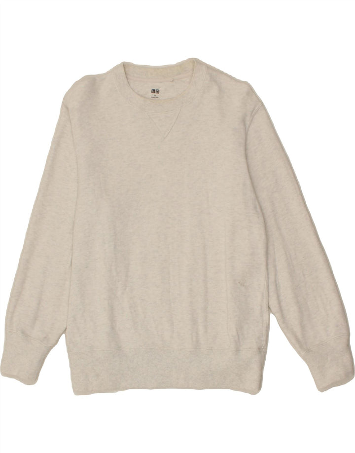 UNIQLO Womens Sweatshirt Jumper UK 14 Medium Grey Cotton Vintage Uniqlo and Second-Hand Uniqlo from Messina Hembry 