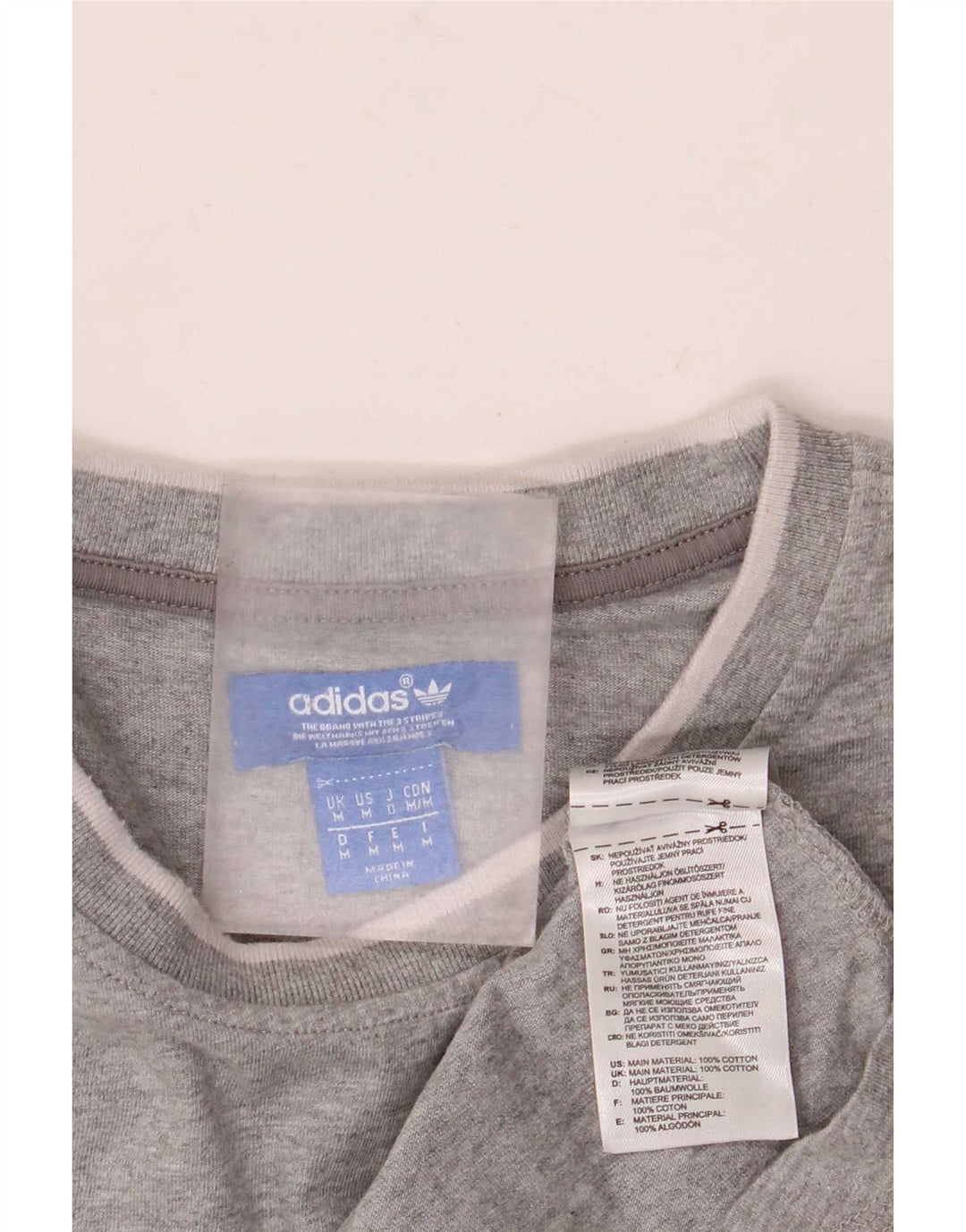 T-shirt da uomo Adidas Top in cotone grigio medio
